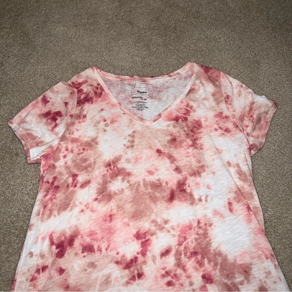 NWOT Sonoma Everyday Tee Red & Pink Tie Dye Shirt size M Very Pretty - Picture 5 of 7